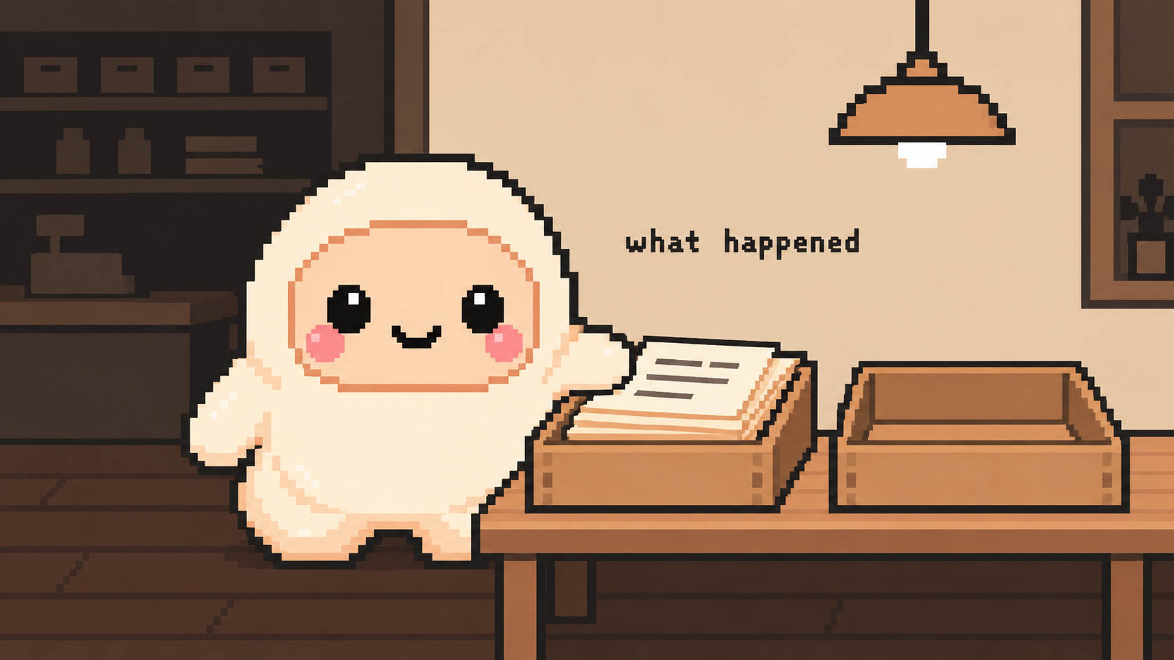 The figure with a box of returned reports, captioned what happened.